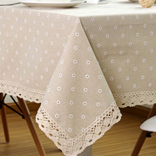 Vintage style tablecloth daisy - style,