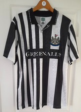 NEWCASTLE UNITED FOOTBALL CLUB SCORE DRAW RETRO 1990 GREENALLS HOME SHIRT L 44'