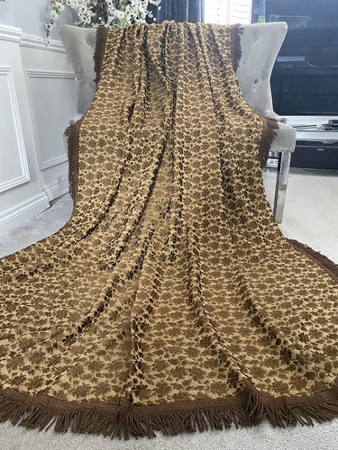 Vintage brown gold brocade - vintage,