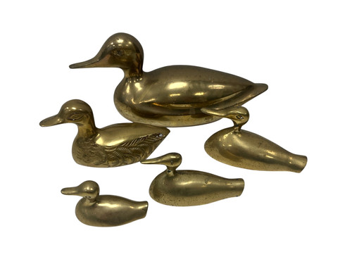Vintage solid brass duck - vintage,