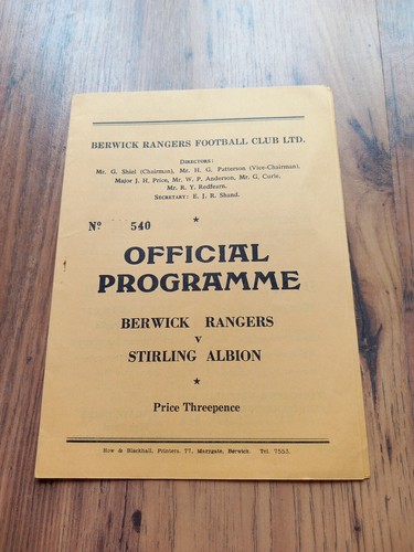1963 berwick rangers vs - 1963/64,