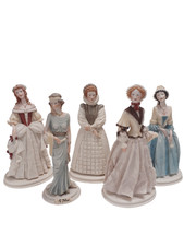 5X Victorian Lady Figurines Statues Ornaments Unbranded Collectables Preloved 