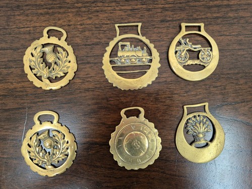 Vintage horse brasses - horse, x6