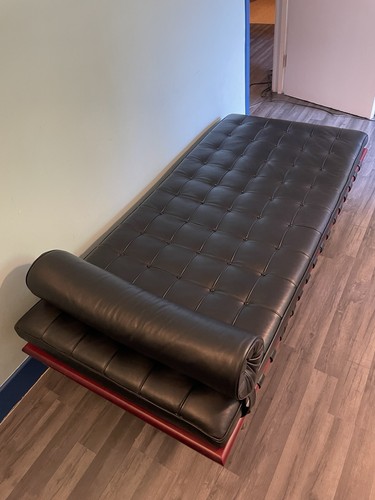Daybed black leather - black, sofa