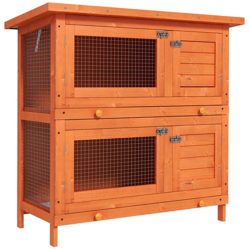 Tier outdoor rabbit hutch - 2-tier,