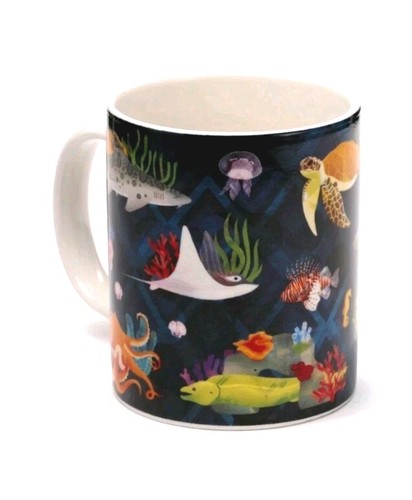 Porcelain coffee mug - porcelain, sea