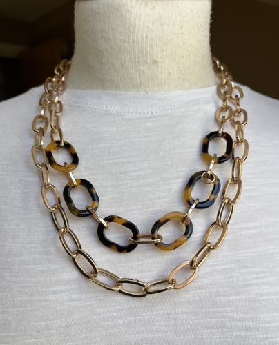 Chunky link necklace gold tone - chunky,