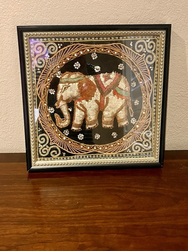 Framed vintage kalaga tapestry - framed,