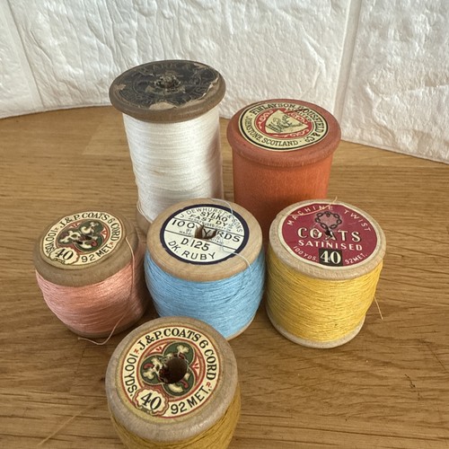 Vintage wooden thread - thread, cotton