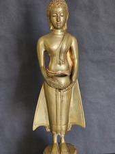 Huge Antique Brass Standing Buddha Statue. 38cm High.