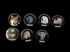 7 x Smiths Crisps I'm Helping the Animals Badges Large Pins 1970's Bundle