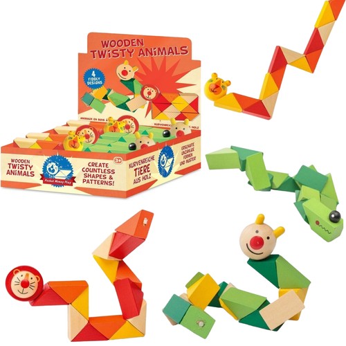 Wooden twist animal fiddle toy - twist,