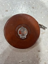 OLD LEATHER Rabone CHESTERMAN TAPE MEASURE made in England, Hockley Abbey 100ft