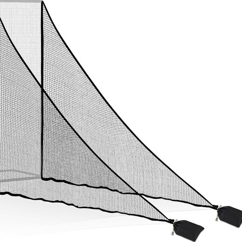 Golf practice net with - with, sandbag
