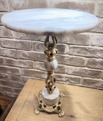 Marble round side table brass - marble,