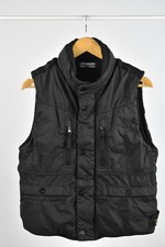 Stone Island Men's Gilet Medium G0222 Garment Dyed Down Filled Zip Up Black
