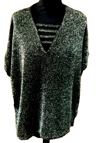 Black silver size12 top - top, by