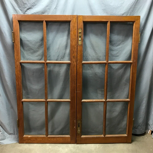 Antique pair vintage oak - pair,