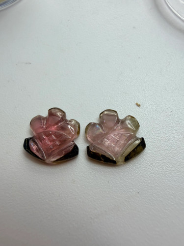 Watermelon tourmaline carved - tourmaline,