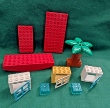 LEGO DUPLO Job Lot House Building Bundle Windows, Base Plates, Rocker, Tree Used