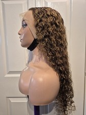 26" 13×4 Lace Frontal Water Wave Wig - 100% Human Hair  P4/27 Highlights 