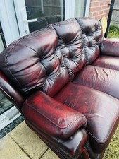 Leather Sofa, Oxblood Red, 3-Seater