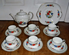 Aynsley Famille Rose ~ 20 Piece Tea Set For 6 Including Teapot ~ 1st ~ Excellent