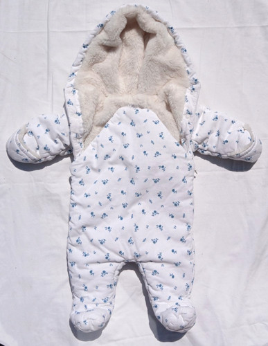 Hooded snow pramsuit - snow/, 0-1