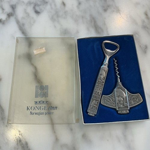 Vtg engraved pewter viking - vtg,