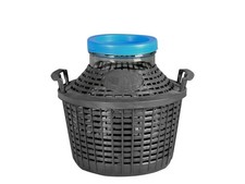 Glass demijohn with wide mouth