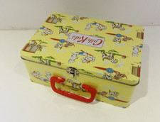Vintage Cath Kidston Yellow Scottie Dog Storage Tin Box Lunchbox BG90