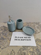 Premier Housewares Bathroom Sets Accessories Pale Blue Soap Dispenser Set Bathro