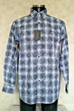BNWT Mens Van Heusen Poplin L/S Shirt Paisley Style Pattern Blue Size M NH1