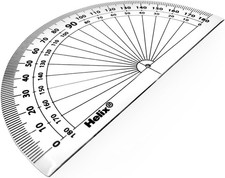 3x Helix Clear Protractor 180 Degree Angle Measure 10cm