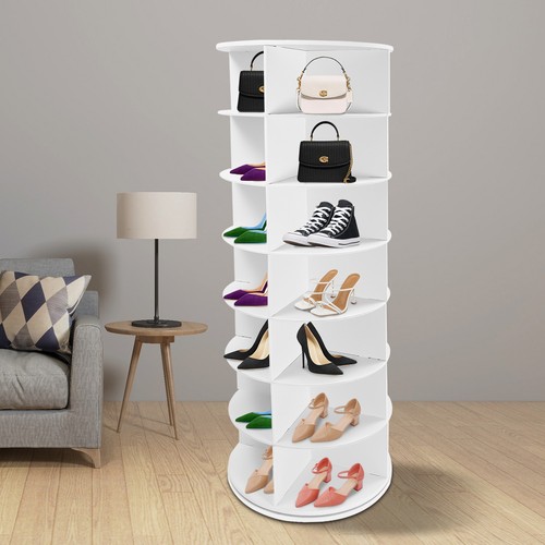 Rotating shoe rack tower - rotating,