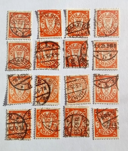 Danzig 1924 1933 stamps 5pfg - 1924-1933,