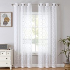 White Sheer Curtains 84 inch