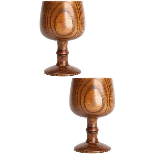 Red wine glass wooden goblet - wine,