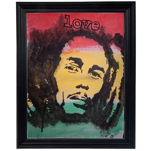 Bob marley acrylic portrait - acrylic,