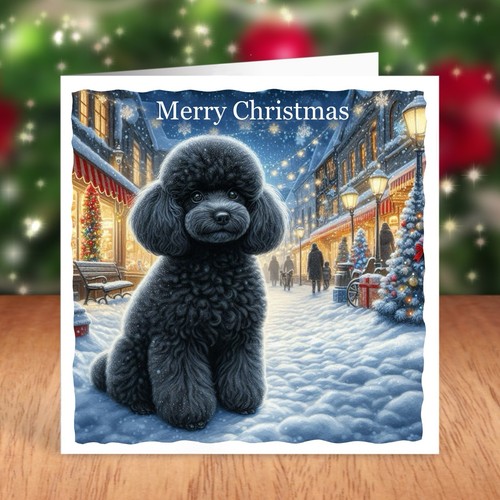 Miniature poodle dog christmas - miniature,