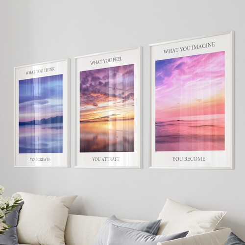 Beach sunset quote wall art - quote,