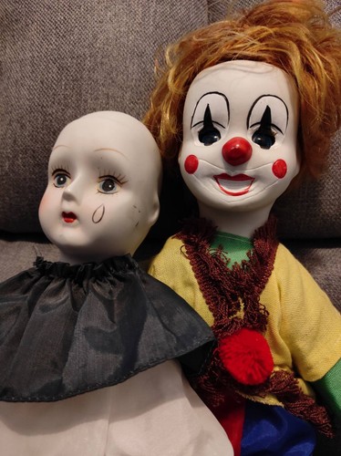 Vintage pair porcelain dolls - vintage,