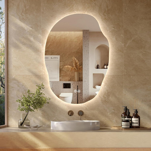 Asymmetrical led bathroom - led,