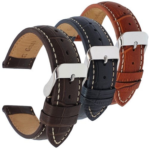 Alligator grain watch strap - alligator,