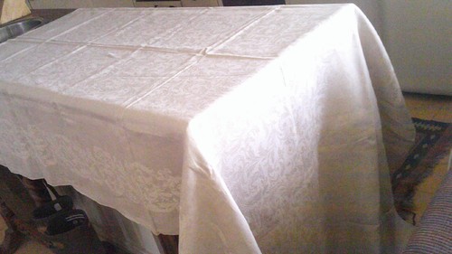 Vintage irish linen - , damask