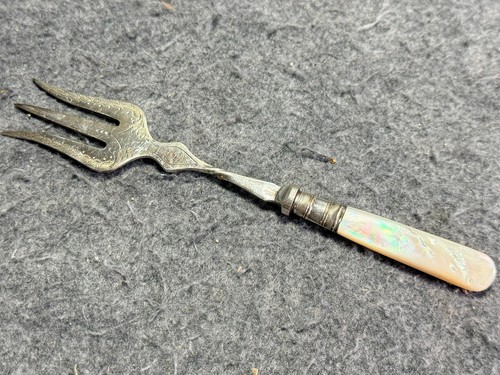 Antique silver plate prong - antique, 3-prong