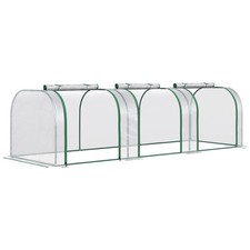 Outsunny Tunnel Greenhouse w/ Steel Frame, Zipper Doors, Refurbished