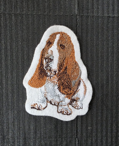 Embroidered basset hound - embroidered, dog