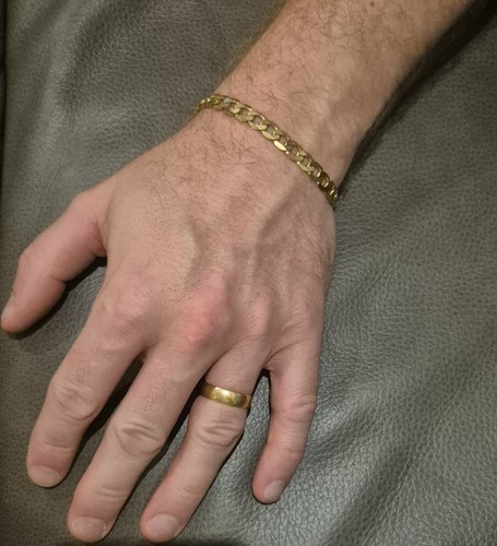 Vintage 9ct gold curb bracelet - gold,