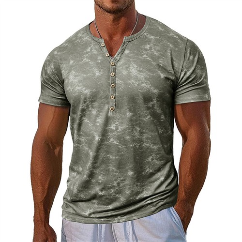 Mens short sleeve henley - short,